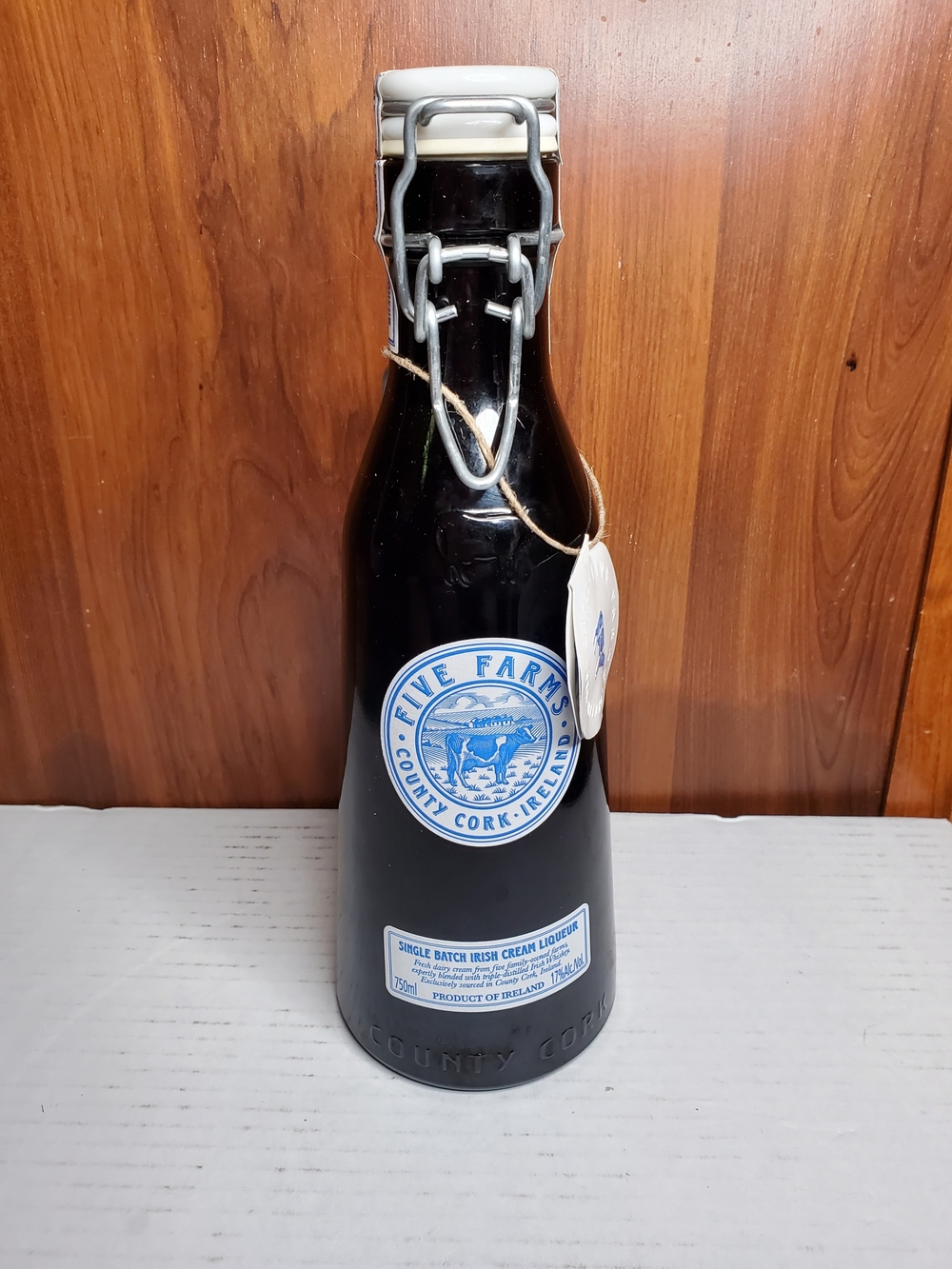 Irish Cream Liqueur Black Ceramic Bottle